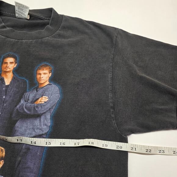 Vintage Backstreet Boys T Shirt Men Large Rare 90s Fade Distress Double Side BSB - Picture 11 of 12